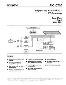 AIC-6260 SINGLE CHIP PC AT TO SCSI IO PROCESSOR MAY91
