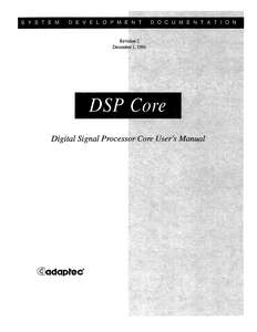 DSP CORE USERS MANUAL DEC94
