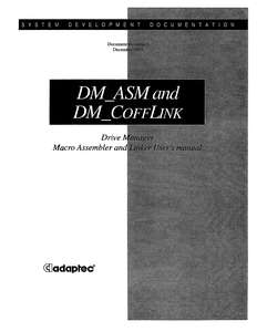 DRIVE MANAGER ASSEMBER AND LINKER DEC95