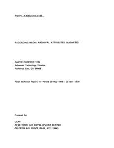 RECORDING MEDIA ARCHIVING ATTRIBUTES NOV79