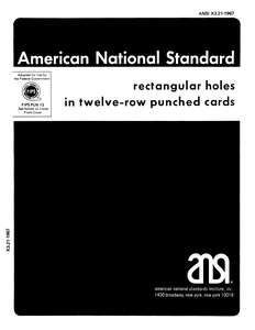 X3.021-1967 RECTANGUAR HOLES IN 12 ROW PUNCHED CARDS