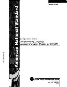 X3.023A-1989 PROGRAMMING LANGUAGE - INTRINSIC FUNCTION MODULE FOR COBOL
