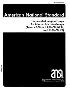 X3.040-1976 UNRECORDED MAGNETIC TAPE FOR INFORMATION INTERCHANGE 9-TRACK