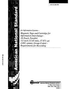 X3.180-1990 MAGNETIC TAPE AND CARTRIDGE 18 TRACK PARALLEL HALF INCH 37871 CPI GCR