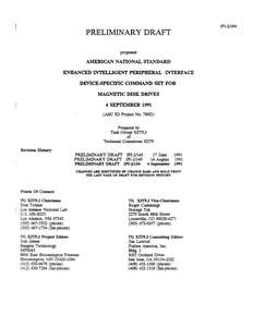 X3 789D IPI2 DEVICE-SPECIFIC COMMAND SET FOR MAGNETIC DISK DRIVES DRAFT 19910904