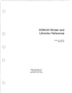 004977-02 DOMAIN BINDER AND LIBRARIAN REFERENCE JAN87