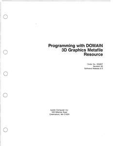 005807-00 PROGRAMMING WITH DOMAIN 3D GRAPHICS METAFILE RESOURCE NOV85