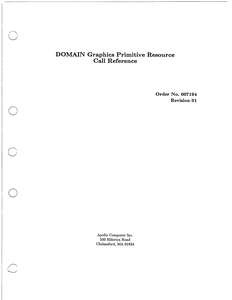 007194-01 DOMAIN GRAPHICS PRIMITIVE RESOURCE CALL REFERENCE JAN87