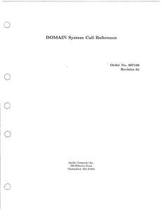 007196-01 DOMAIN SYSTEM CALL REFERENCE JAN87