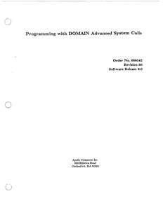008542-00 PROGRAMMING WITH DOMAIN ADVANCED SYSTEM CALLS NOV85