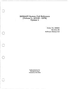 008856-00 DOMAIN SYSTEM CALL REFERENCE VOL1 FEB86