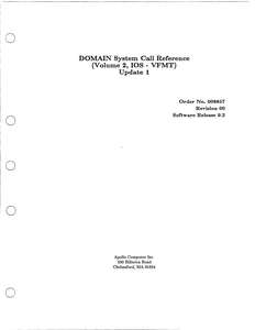 008856-00 DOMAIN SYSTEM CALL REFERENCE VOL2 FEB86