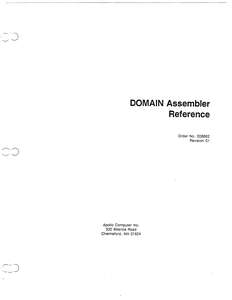 008862-01 DOMAIN ASSEMBLER REFERENCE JAN87