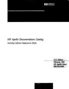 HP APOLLO DOCUMENTATION CATALOG FEB91