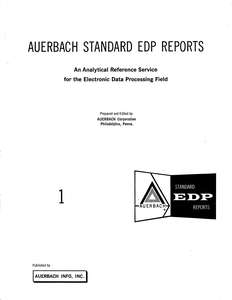 AUERBACH STANDARD EDP REPORTS 196609 VOLUME 1