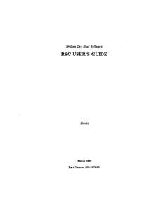 205-1575-003 RSC USERS GUIDE 198803