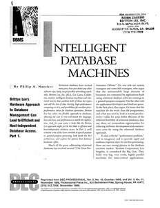 NAECKER - INTELLIGENT DATABASE MACHINES 1986