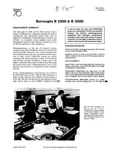 70C-112-01 7202 BURROUGHS B2500 B3500