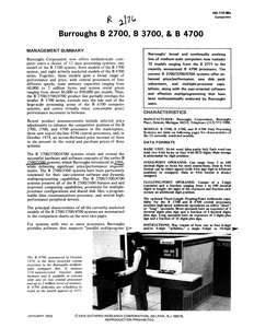 70C-112-06 7501 BURROUGHS B2700 B3700 B4700