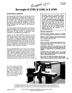 70C-112-06 7602 BURROUGHS B2700 B3700 B4700