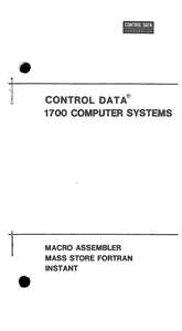 1700 MACRO ASSEMBLER AND MASS STORE FORTRAN INSTANT OCT72