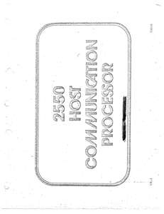 2550 HOST COMMUNICATION PROCESSOR COURSENOTES OCT77