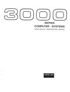 3000 SERIES COMPUTER SYSTEMS IO SPEC MANUAL JUN67