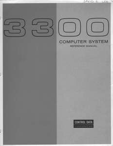 3300 COMPUTER SYSTEM REFMAN MAR70
