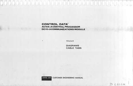 3514 AC104 CENTRAL PROCESSOR DIAGRAMS VOL2 60181000 1970