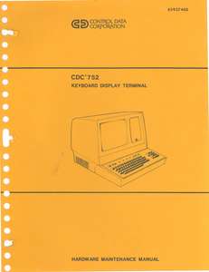 62957400B CDC 752 HARDWARE REFERENCE MANUAL62957400B.1978