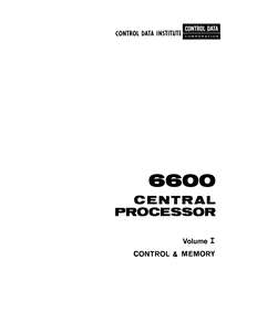 6600 CPU TRAININGMANUAL VOL1 MAR67