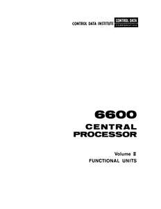 6600 CPU TRAININGMANUAL VOL2 MAR67