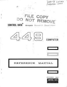 CDC449 COMPUTER RM OCT67