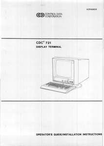 CDC721 OPERATOR GUIDE AND INSTALLATION 62940019E