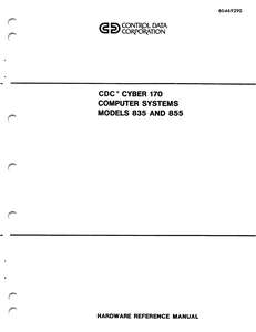 CDC CYBER 170 MODELS 835 855 HARDWARE REF MAN 60469290A APR82