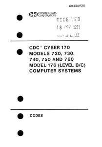 CYBER 170 CODES INSTANT JUN81