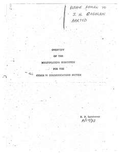 CYBER 70 COMMS MULTIPLEXING SUBSYSTEM OVERVIEW NOV73