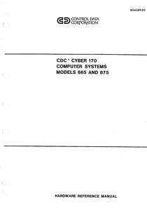 CYBER 170 865 HARDWARE REFMAN APR82