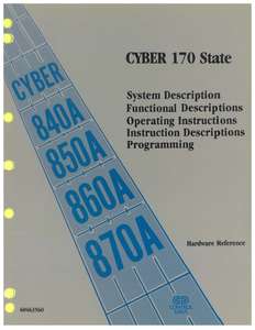 CYBER 840A-870A - 170 STATE HRM.60463560C.1987