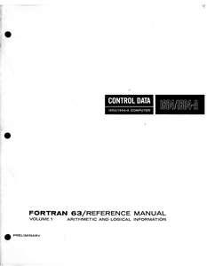 FORTRAN CDC 1604 REFMAN VOL1 MAR63