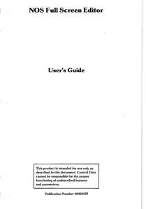 FSE FULL SCREEN EDITOR USERS GUIDE APR87