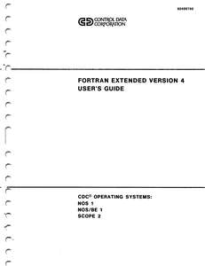 FORTRAN EXTENDED 4 USERS GUIDE 60499700A DEC77