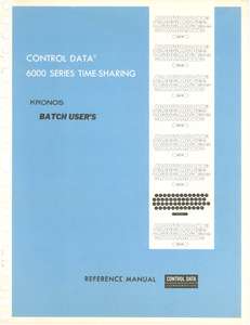 KRONOS BATCH USERS REFERENCE MANUAL.59150600A.FEB1970