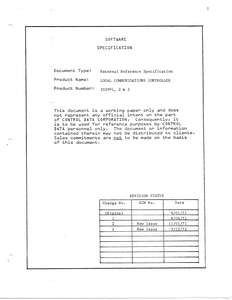 LOCAL COMMUNICATIONS CONTOLLER LCC I039 PL10 ERS DEC72