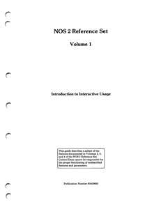 NOS 2 REFERENCE SET VOL 1 INTRO TO INTERACTIVE USAGE 60459660E SEP86