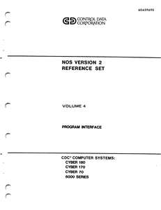 NOS 2 REFERENCE SET VOL 4 PROGRAM INTERFACE 60459690E MAR85