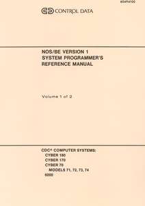 NOS BE 1.5 VOL1 SYSTEM PROGR REFMAN FEB86