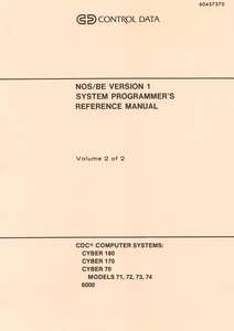 NOS BE 1.5 VOL2 SYSTEM PROGR REFMAN FEB86