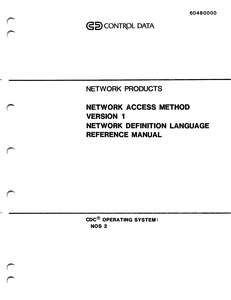 NETWORK ACCESS METHOD VER 1 NETWORK DEFINITION LANGUAGE REF MAN 6048000T DEC88