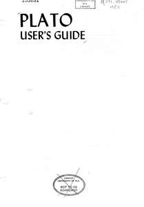 PLATO USERS GUIDE 97405900D.1983